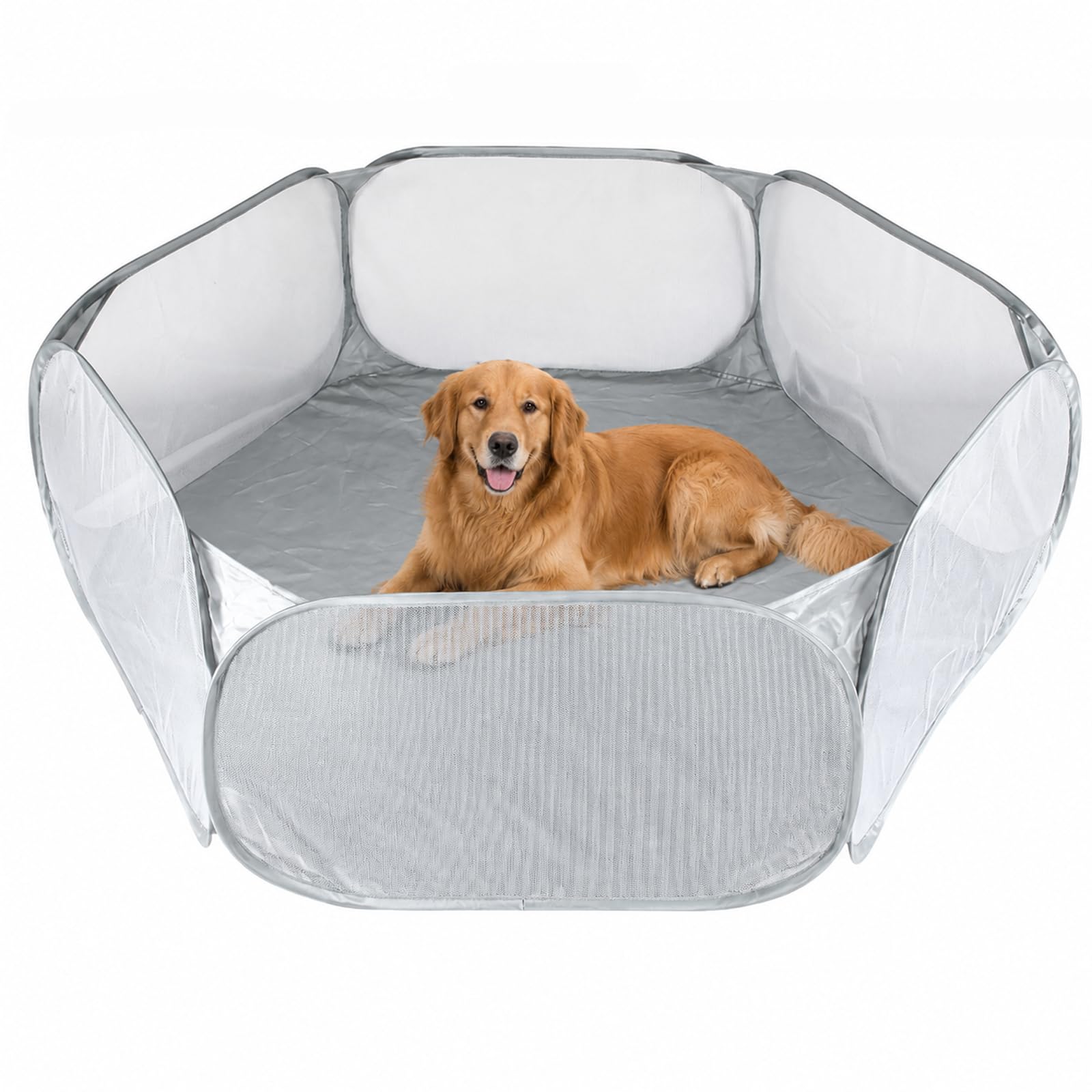 Small animal cage tent, breathable transparent pet fence, outdoor/indoor open sports fence, portable courtyard fence suitable for dogs, guinea pigs, rabbits, hamsters, Totoro and hedgehogs, etc