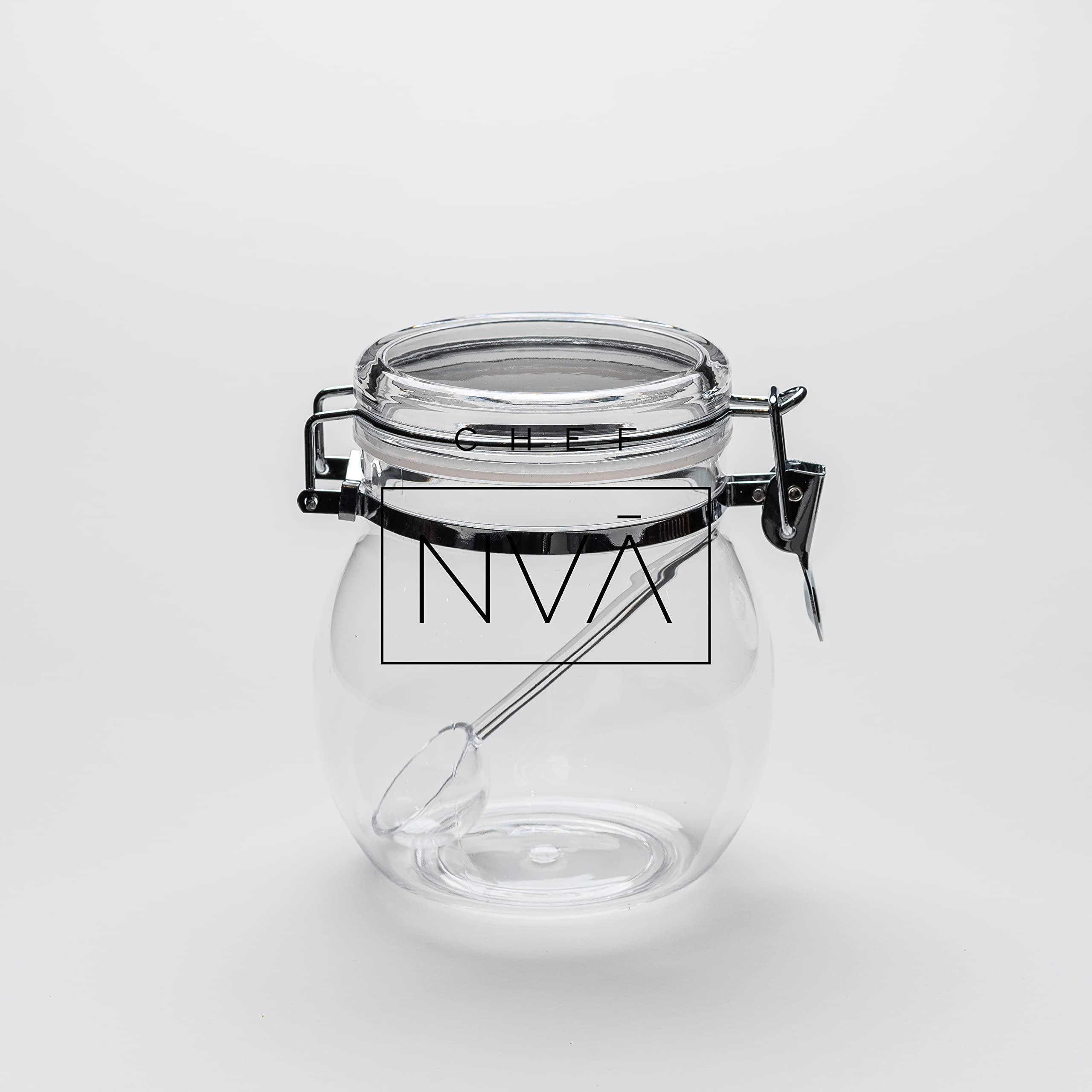 Chef Nva Acrylic Mason Jar with a Clip Airtight Lid Food Storage Pickling (Small)