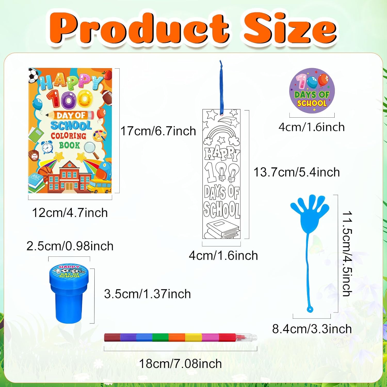 72 Pcs 100 Days of School Awards Set 100th Day of School Kit Teacher Favor Kit Include Happy 100 days of school Coloring Activities Books Bookmarks Stickers Stampers for School Party Favor Supplies