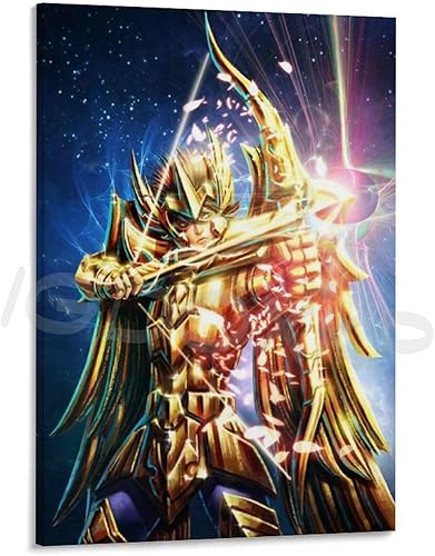 IDIDOS Póster de anime de Saint Seiya Sagitario (2) póster en lienzo para decoración de pared, pinturas impresas para sala de estar, dormitorio,