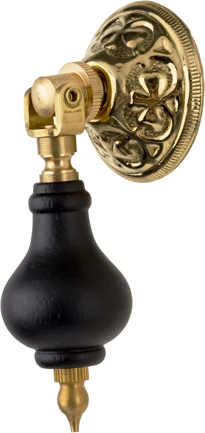Victorian Era Ebony and Brass Drop Pull | Antique Cabinet Door, Dresser Drawer Hardware | Furniture Reproduction Hardware | UA-813-PEB