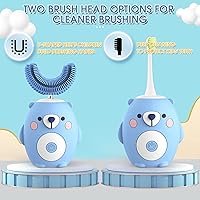 Vista 3 de GASLIKE Cepillo de dientes eléctrico para niños, cepillo de dientes automático ultrasónico en forma de U con 2 cabezales de cepillo, seis modos