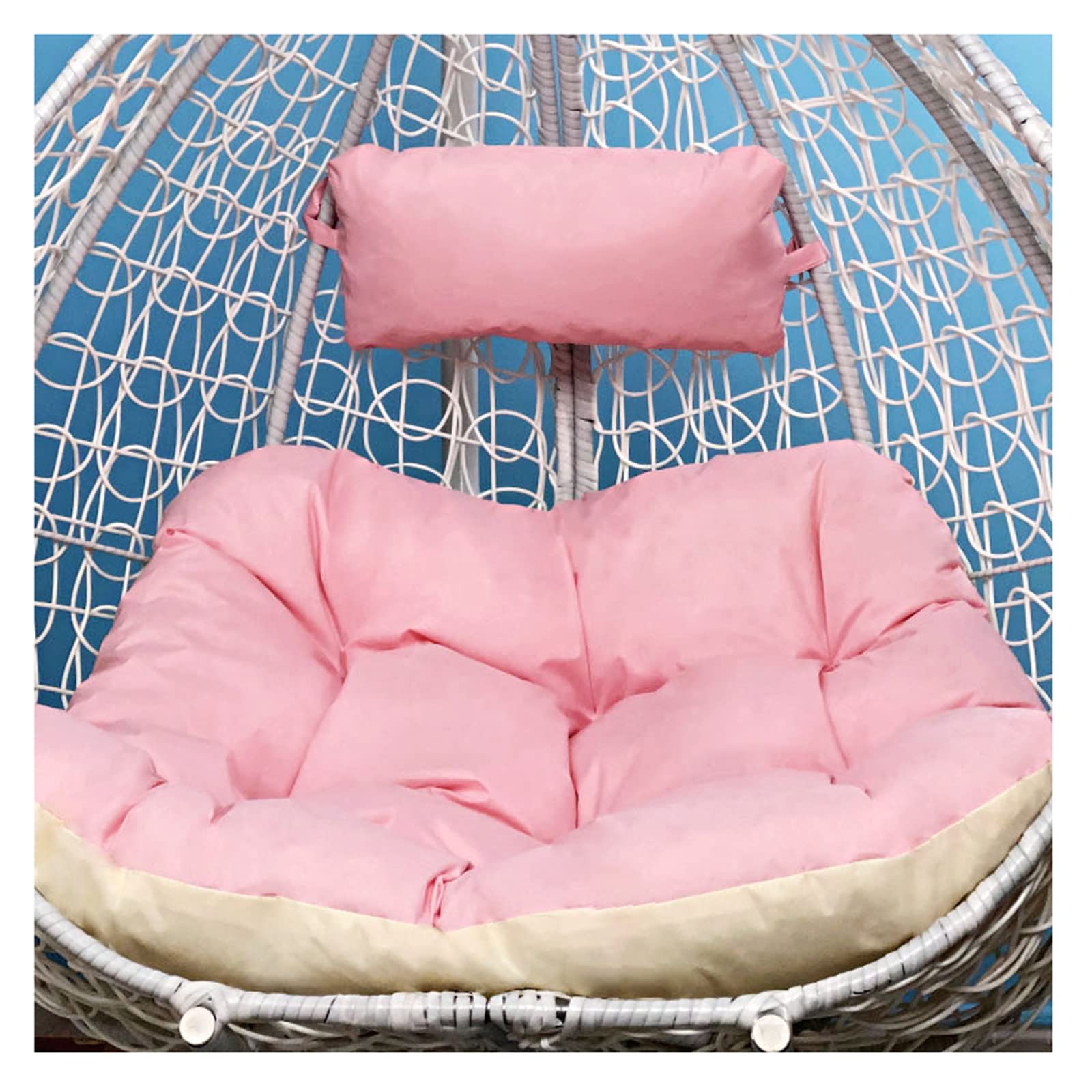 Columpio colgante doble con forma de huevo, cómoda cesta de ratán para 1 a 2 personas, para interiores y exteriores, patio, lavable, 100 x 85 cm, ideal para balcón y jardín