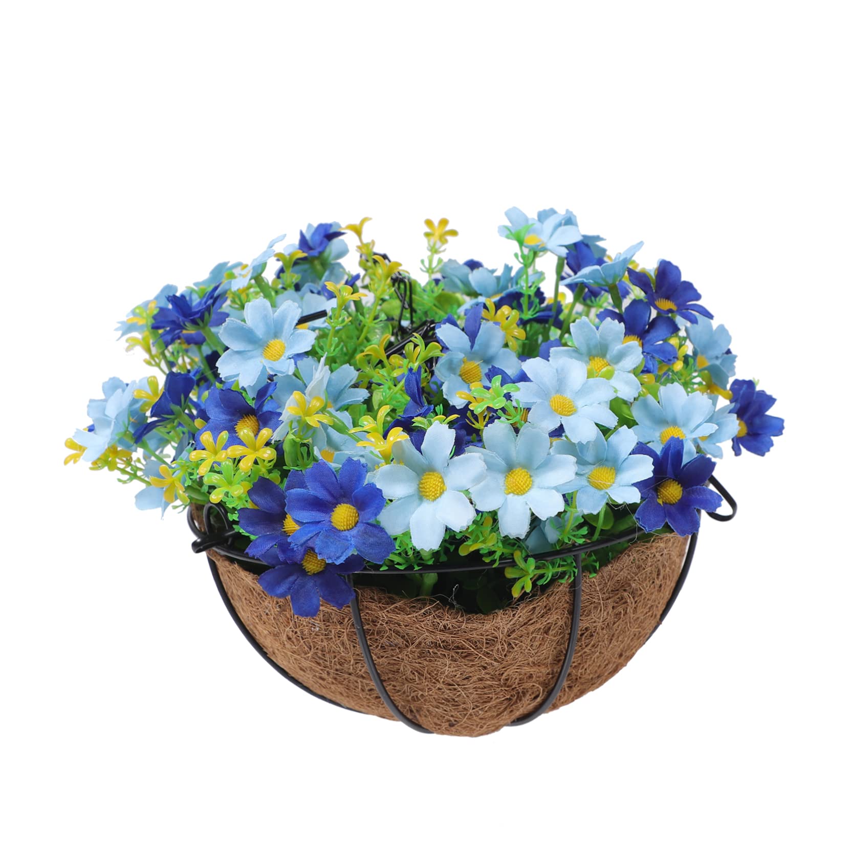 TOPBATHY Künstlicher Hängeblumenkorb aus Eisen und Kunststoff für Deko