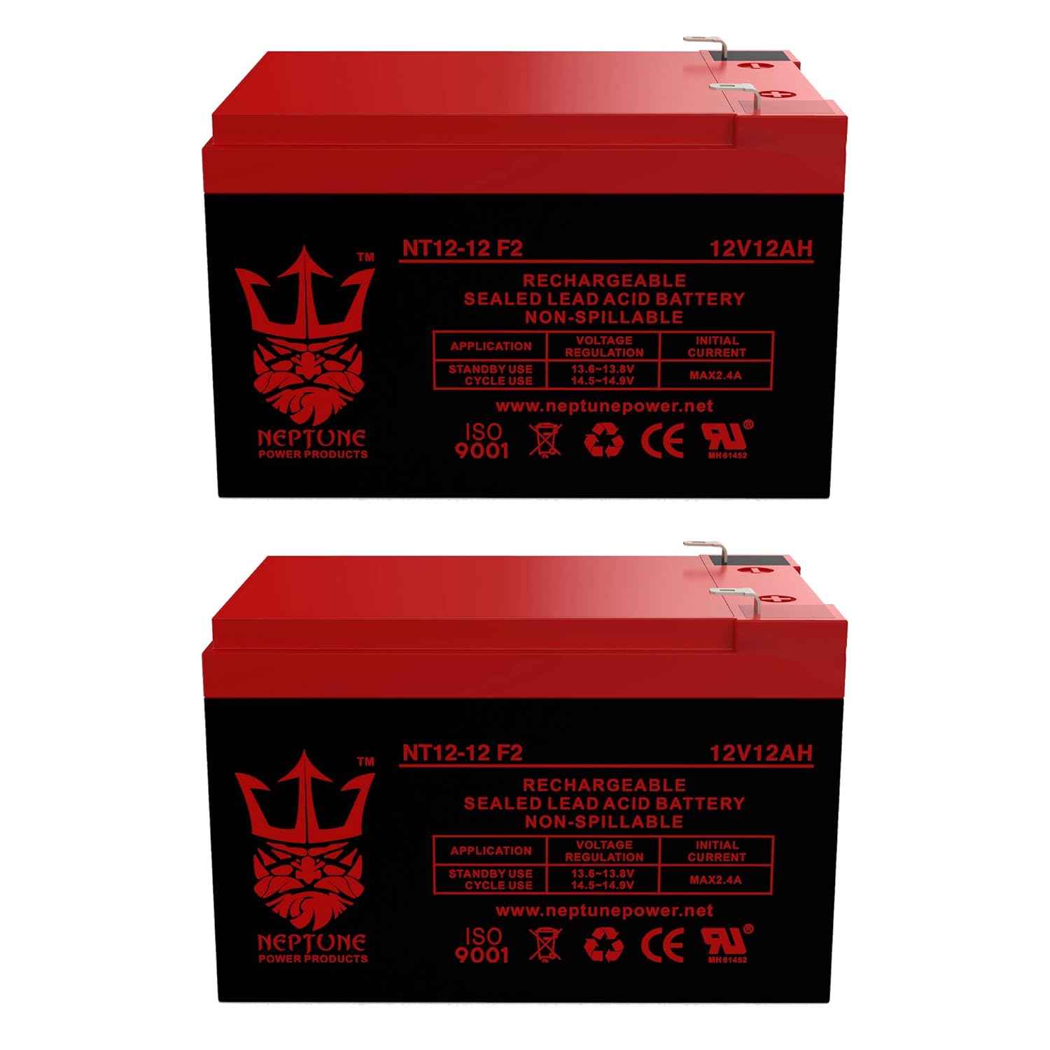 Neptune Brand NT12120 12V 12Ah Replacement SLA/AMG Battery for Blade Z XTR-SE 450 Electric Scooter Battery - 2 Pack