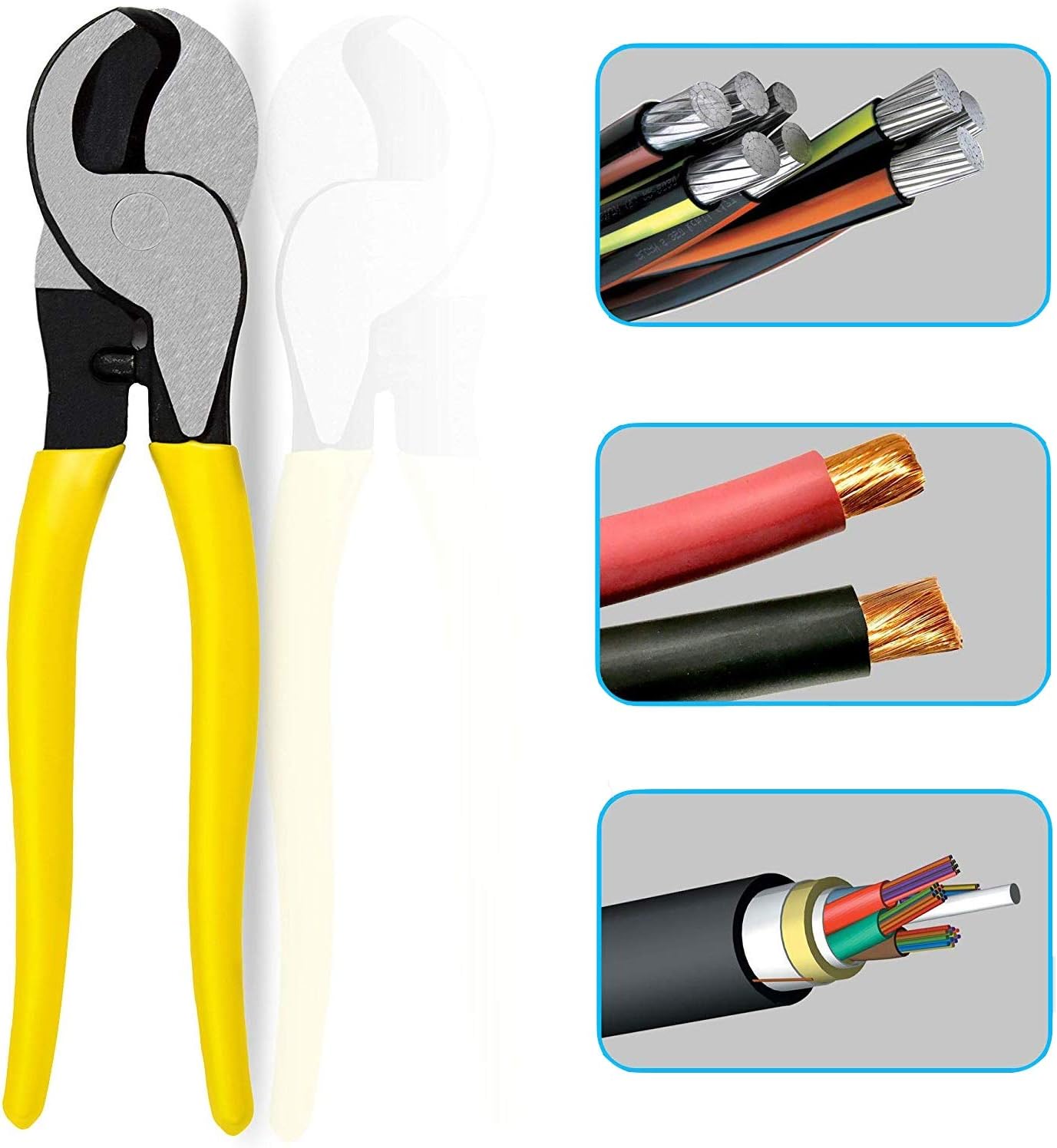 Cable Cutter, High Leverage Coaxial Cable Cutter for Aluminum, Copper, Communications Cable