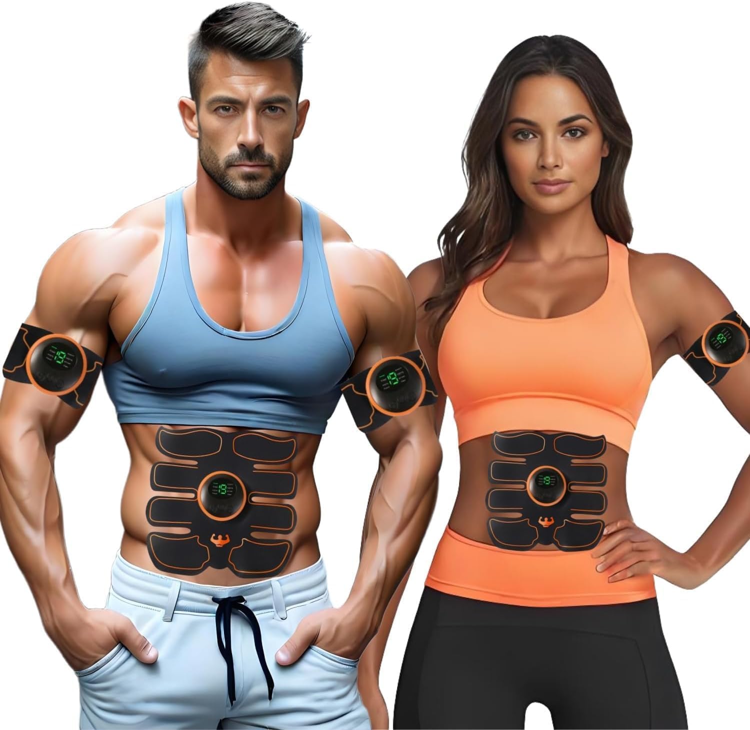 BENTENG ABS Muscle Stimulator-8 Modes & 19 Intensities-USB Waist Rechargeable-EMS Trainer Muscle Toner-Electric Abdominal Toner-For Abdominal/Arm/Leg/Hip Training