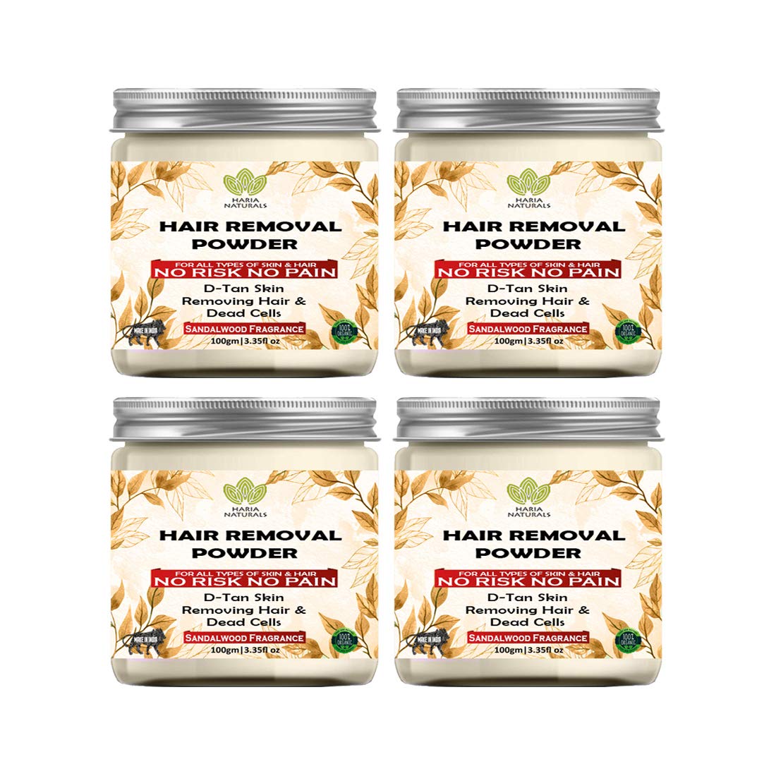 Haria Naturals Hair Removal Powder (Sandalwood Fragrance) For Underarms, Hand, Legs & Bikini Line Three in one Use For D-Tan Skin, Removing Hair, Remove Dead cell Men & Women 400 gms (B08P3MB9PW) Amazon Price History, Amazon Price Tracker