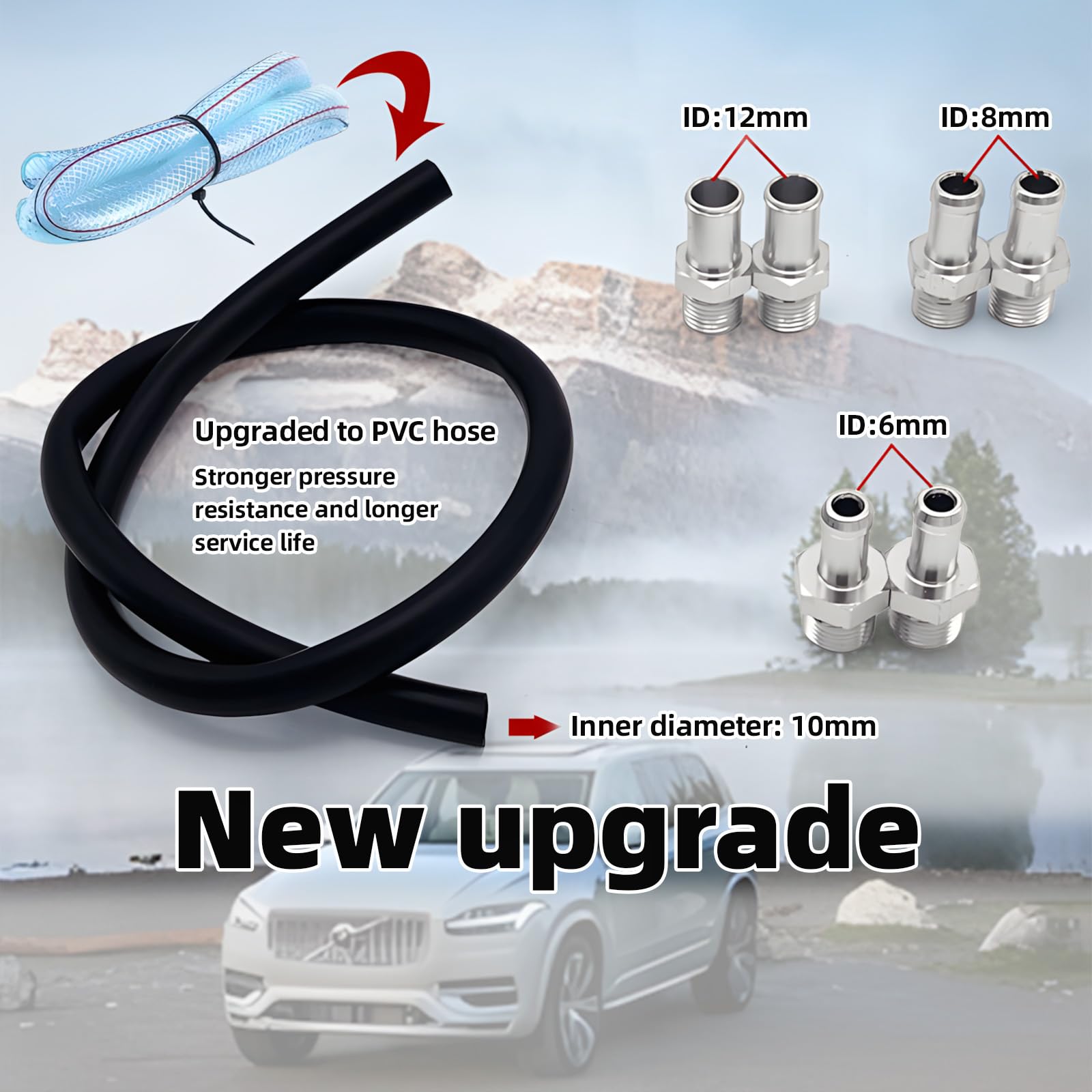 Bote de Captura de Aceite, Tanque de Depósito de Aluminio para Automóvil de 300 Ml, Kit Universal Con Filtro de Aire, Manguera y Otros Accesorios (Negro)