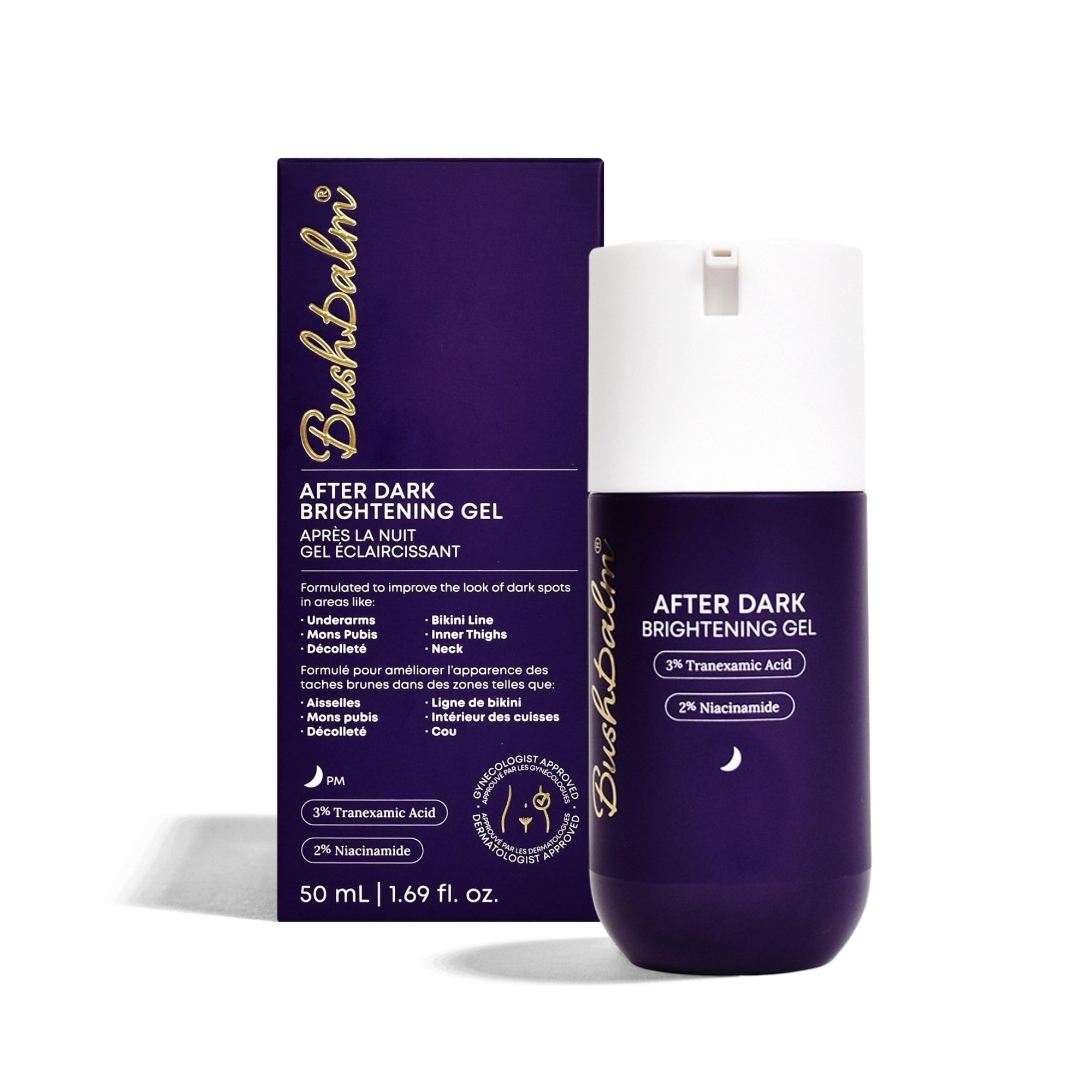 Bushbalm Overnight Brightening Gel - After Dark Gel, 50ml | Overnight Gel for Dark Spots & Uneven Skin Tone. Formulated with TXA & Niacinamide.