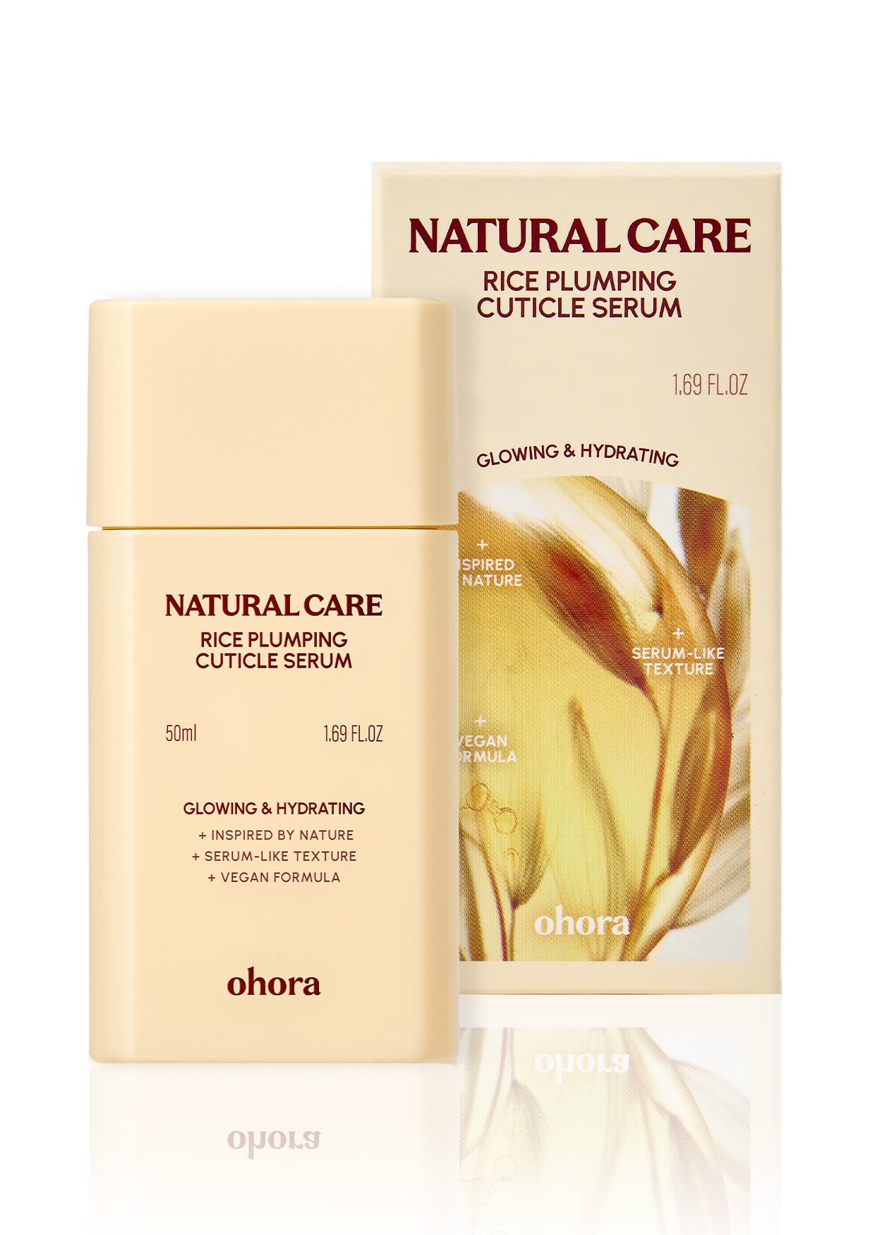ohora Natural Care Rice Plumping Cuticle Serum – Hydrating Nail Serum with Rice & Soybean Extract, Collagen, Vitamin E & Peptides – Fast-Absorbing, Non-Greasy Nail & Cuticle Care