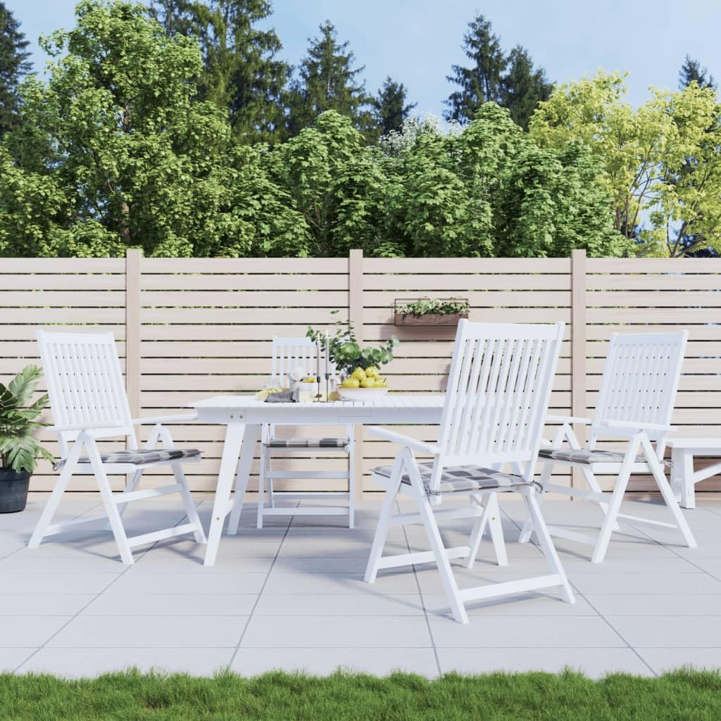 Coussin de chaise de jardin x4 à carreaux 50x50x4 cm rembourré antidérapant extérieur