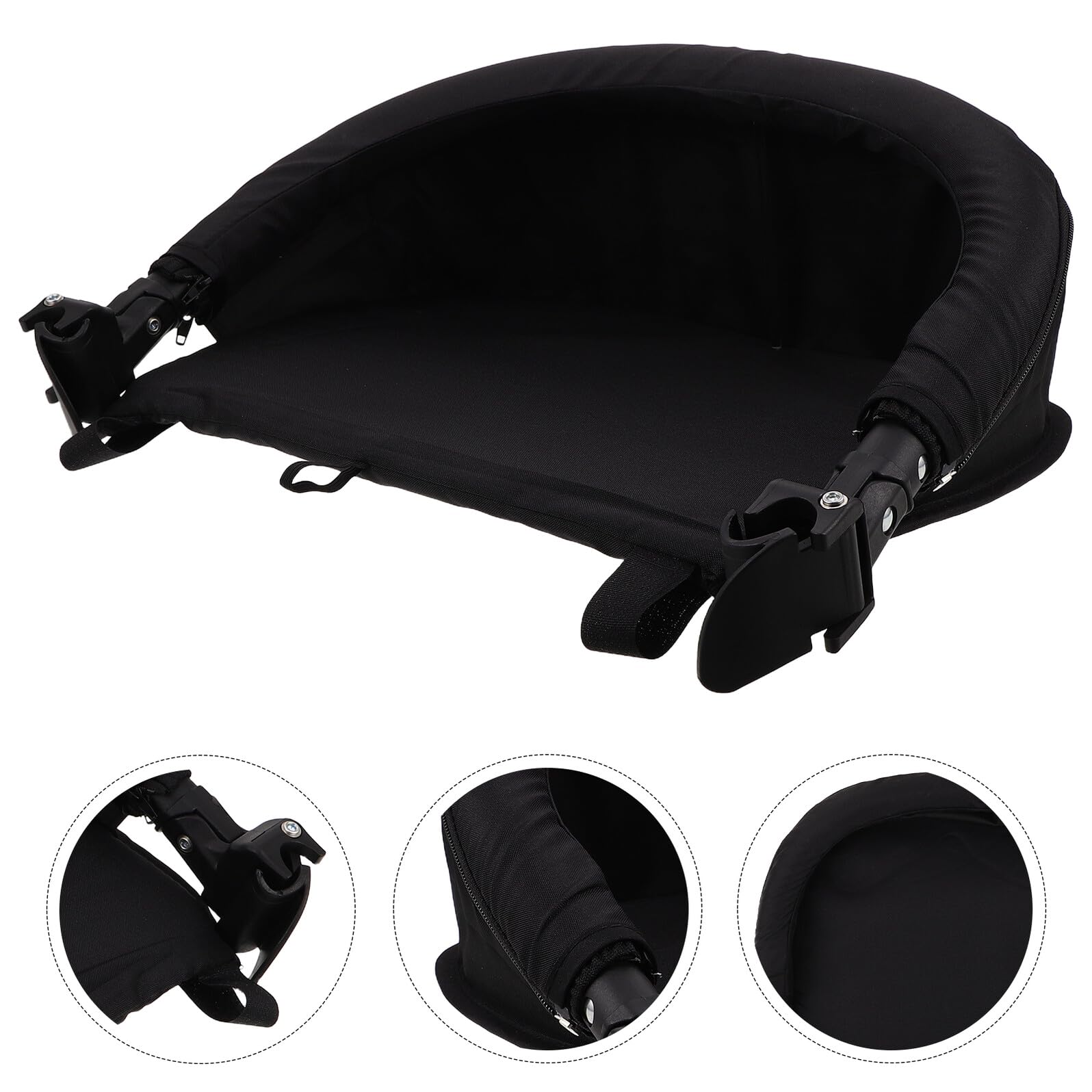 Höhenverstellbare Kinderwagen Beinstütze für Babys, Schwarz | Klappbare Neigung, Oxford Gewebe, Passend für Buggy und Pram, als Zubehör für Säuglinge