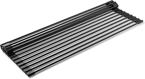 Bellemain - Escurridor de platos enrollable para usar sobre el fregadero o como portador de ollas calientes (blanco, mediano)