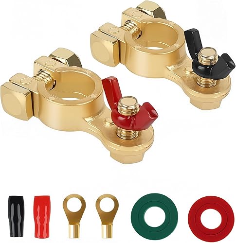 SINGARO Conector de terminal de batería de automóvil, cable de cobre puro, clip de poste superior positivo y negativo, aplicable a accesorios de