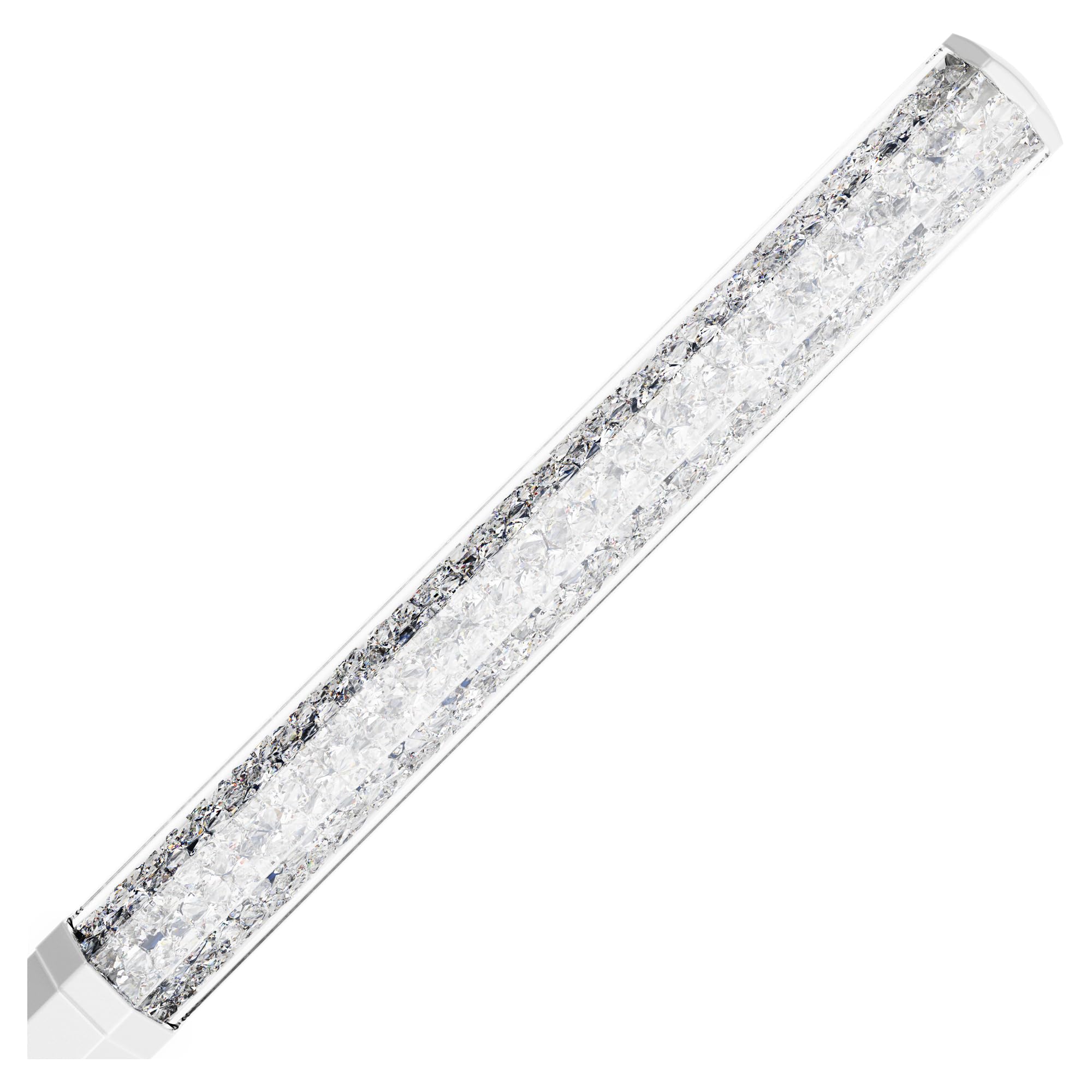 Swarovski Crystalline Ballpoint Pen, White Lacquered Barrel with Eight Crystal Facets and More Than 400 Clear Crystals - Image 3