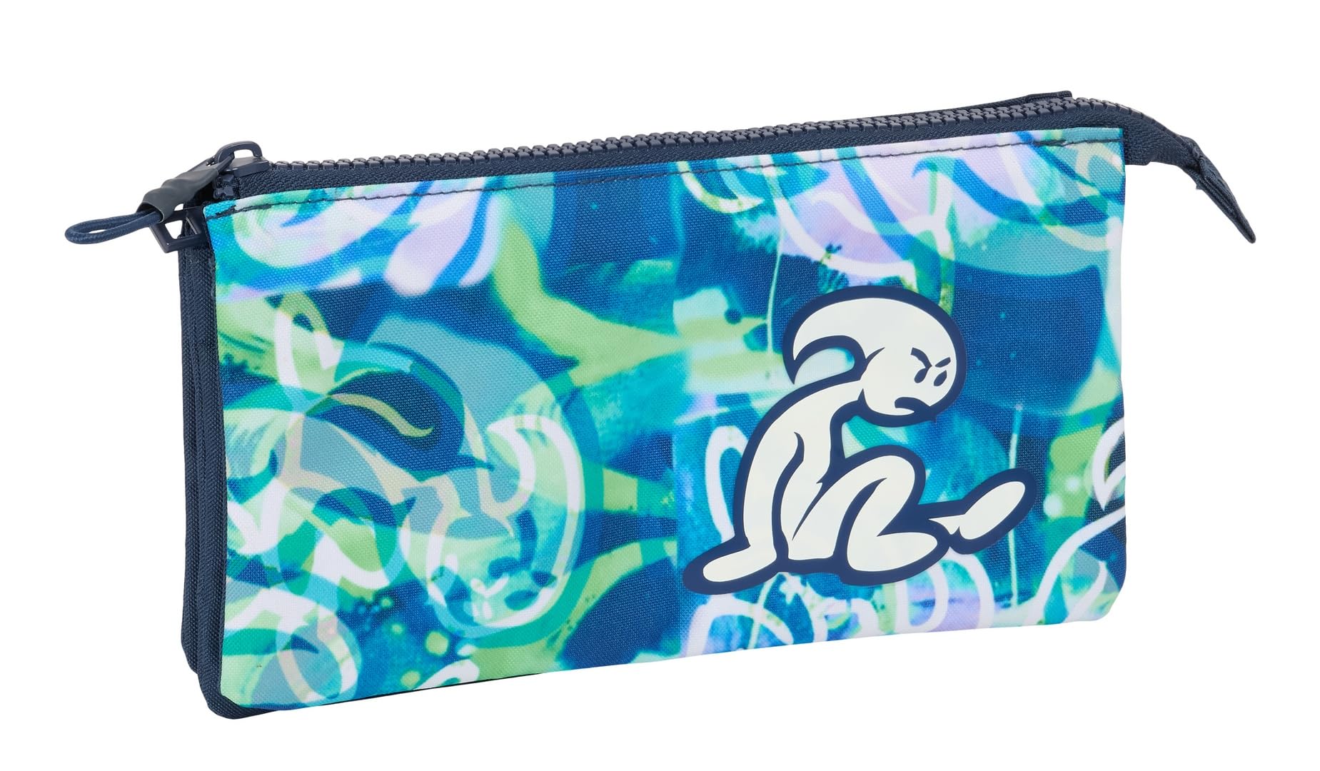 Safta EL NIÑO KOOK – Triple Pencil Case, Children's Pencil Case, Ideal for School Age Children, Comfortable and Versatile, Quality and Resistance, 22 x 3 x 12 cm, navy, M, Casual