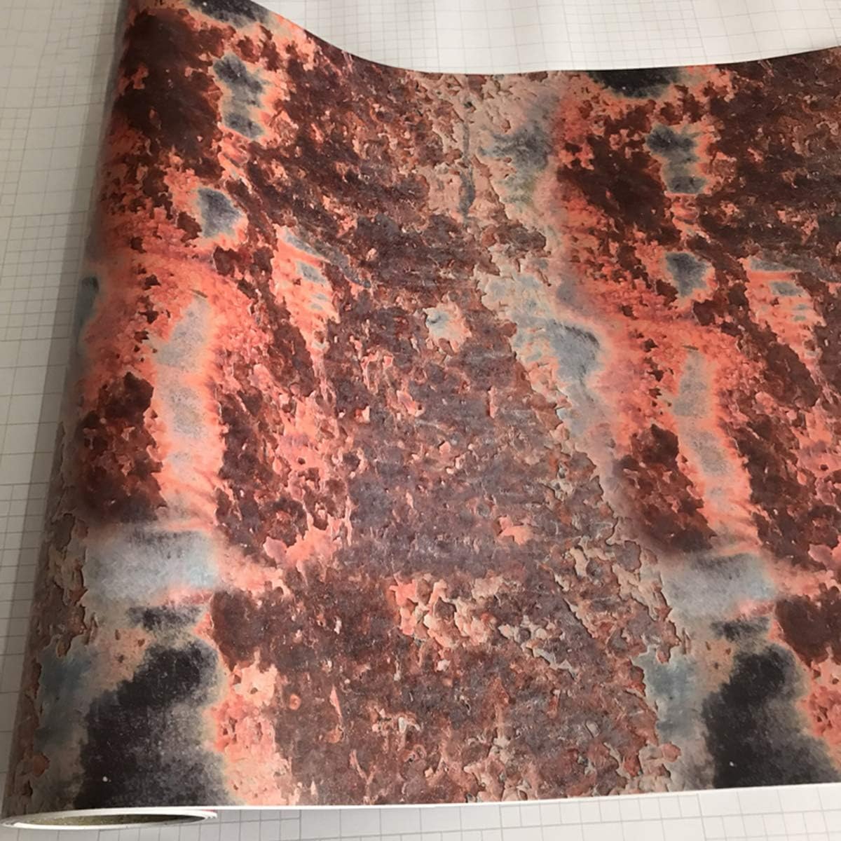 Queenbox Car Wrap Vinyl Roll, 50x200cm Camouflage Rusty Pattern Adhesive Gloss Sticker Decal for Home DIY Automotive Outdoor, Rust 02