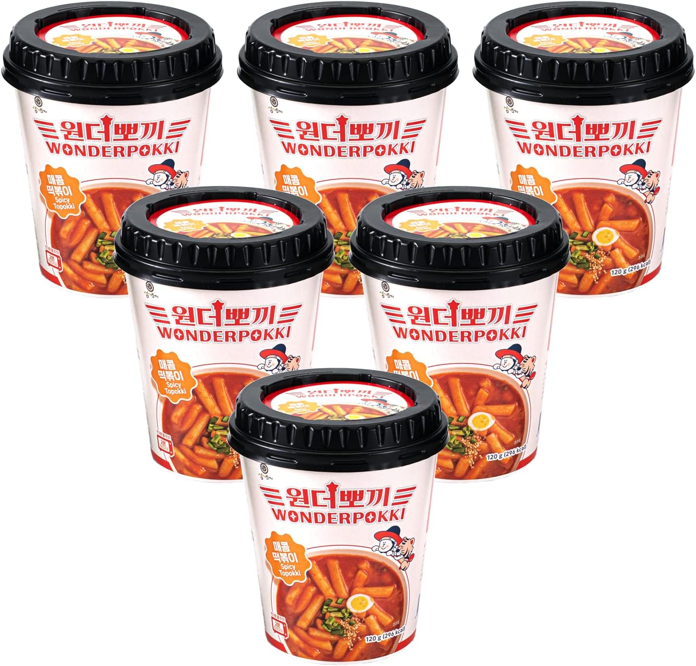 MIMI Tteokbokki Sweet & Spicy Authentic Korean Flavor Rice Cake Instant 떡볶이. 120g (4.23oz), Pack of 6. Perfect Snack That Can be Ready in just 2 Minutes.