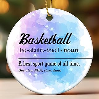 Basketball Noun Definition Christmas Ornaments Word Meaning Hanging Ornaments Holiday Christmas Tree Party Decorations Hanging Ceramic Circle Souvenir for Friends Families