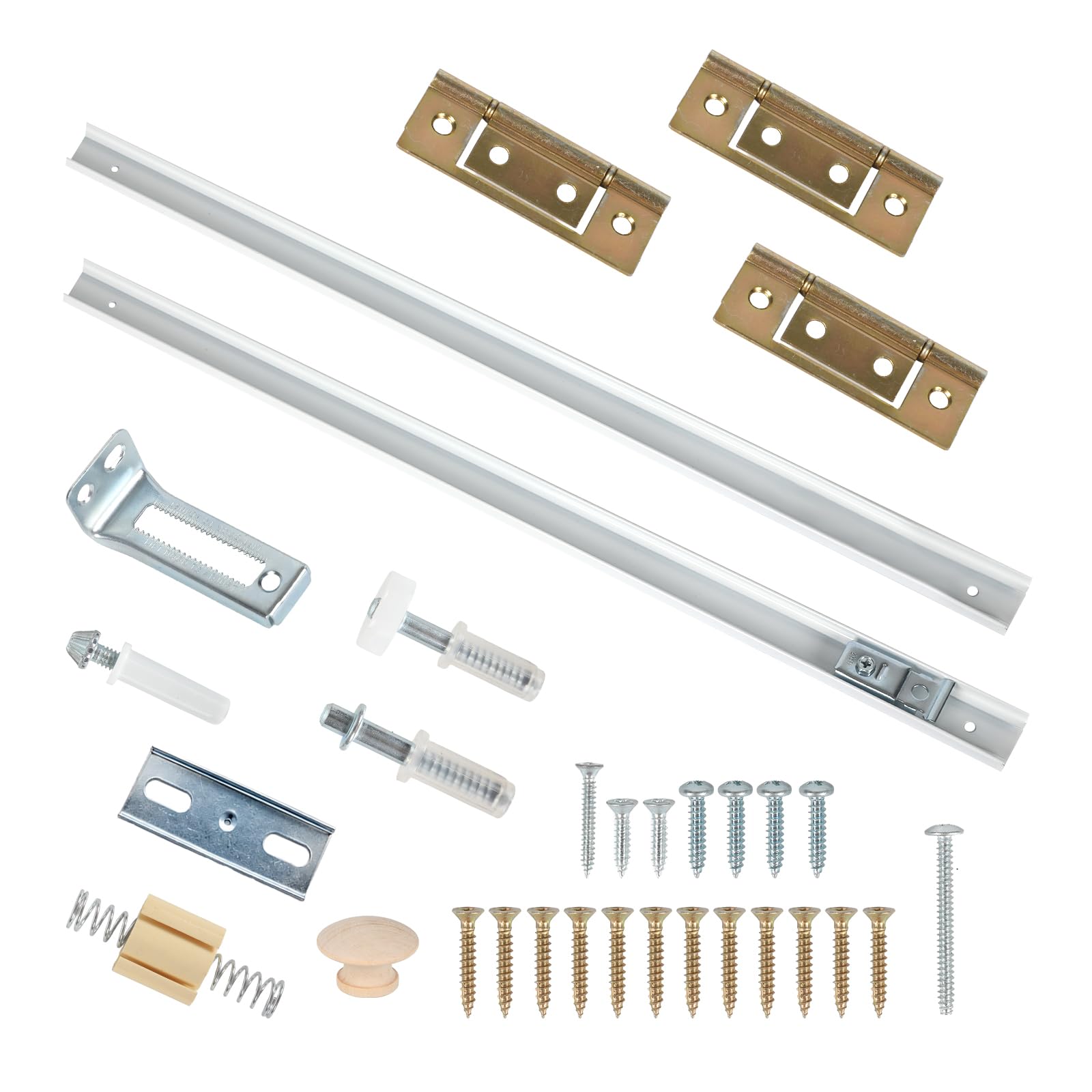 Bifold Door Track Kit, 30" Folding Door Hardware Replacement Set
