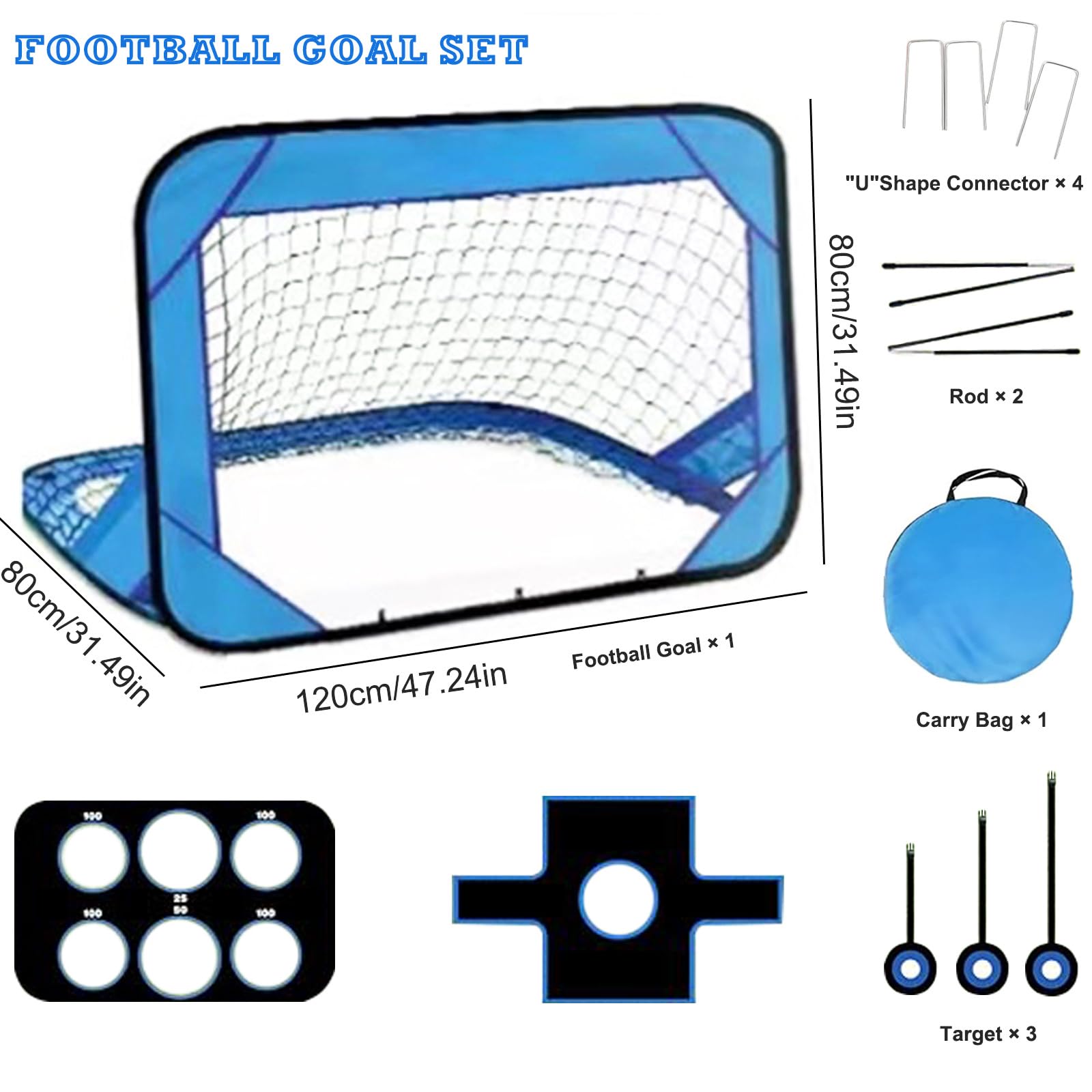 Porta da calcio per bambini, pieghevole e portatile, attrezzatura per allenamento da calcio, 4 modalità, migliora le abilità calcistiche e la coordinazione, perfette per uso in giardino, interni ed