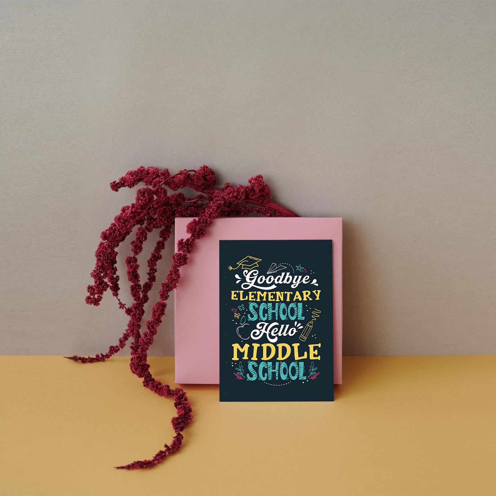 SuperShunhu Funny Elementary Graduation Card, Congratulation Card for 5th 6th Grade Graduates, Goodbye Elementary School, Hello Middle School : Office Products