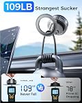 MRGLAS 2026 Upgraded 360° Rotation Vacuum Magnetic Phone Holder Stand | For Magsafe Suction Cup Phone Mount [109+LBS Strongest Suction & Magnetic] Adjustable Swivel Lock, for Car/Gym/Mirror/Kitchen