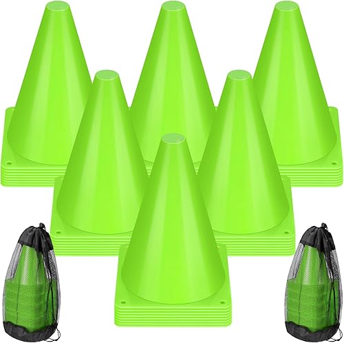 Miniatura 9 de Leelosp Paquete de 48 Conos de Tráfico de Plástico de 7" o 9" Marcadores de Campo de Agilidad Fútbol/Seguridad/Deportes/Conos de Entrenamiento para