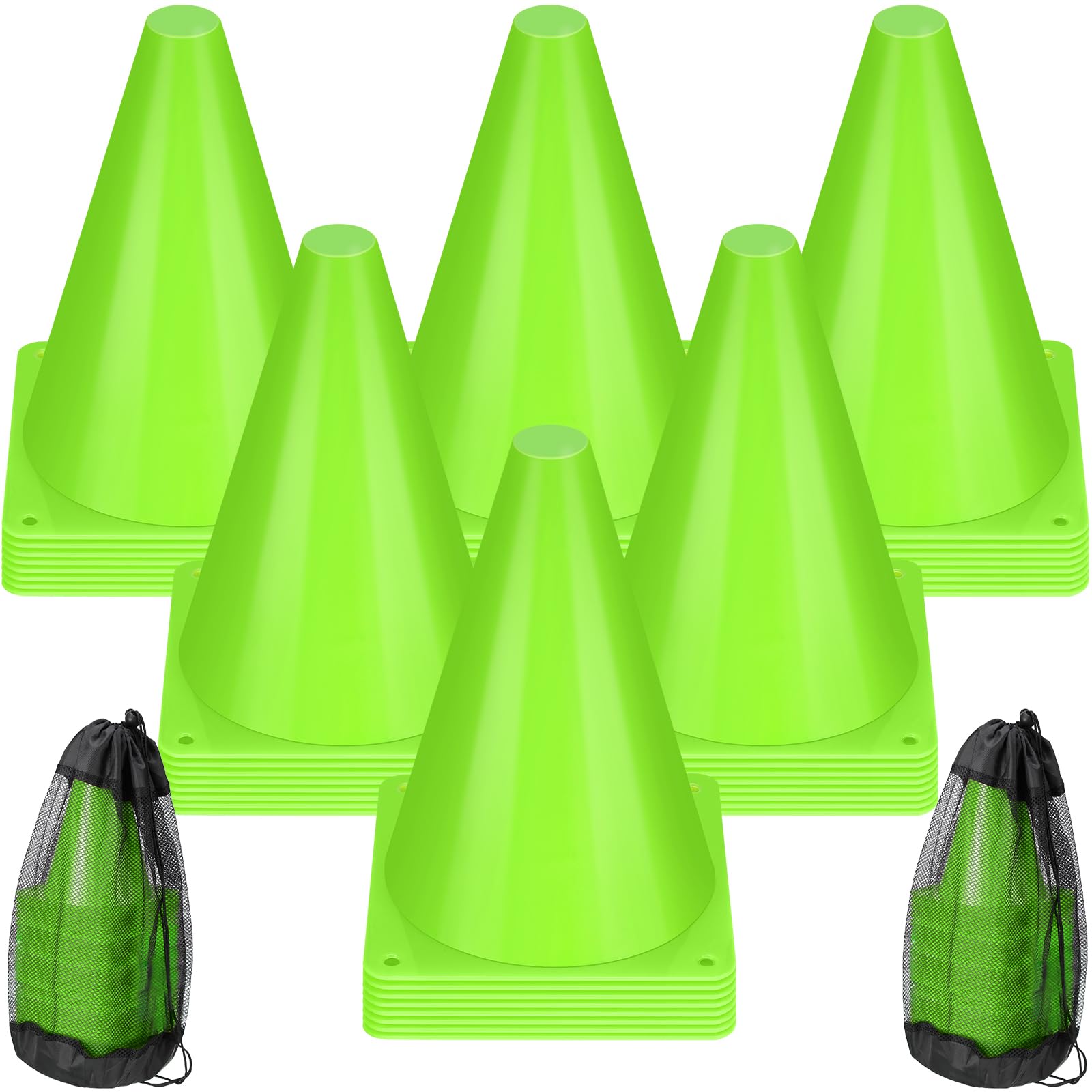 Leelosp 48 Pack Plastic Traffic Cones, Kids Sport