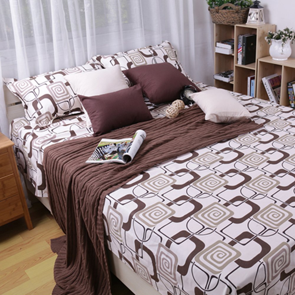 Drap de lit en coton double rembourré 240x230cm pour des nuits fraîches en famille