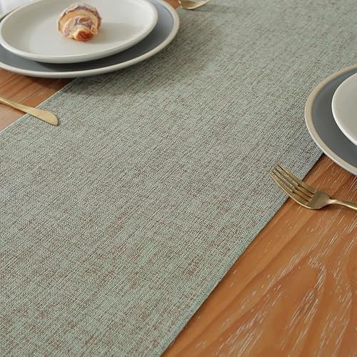 Miniatura 9 de JIALE Camino de mesa, rústicos caminos de mesa de granja con borlas de 72 pulgadas de largo, camino de mesa de lino y algodón bohemio para