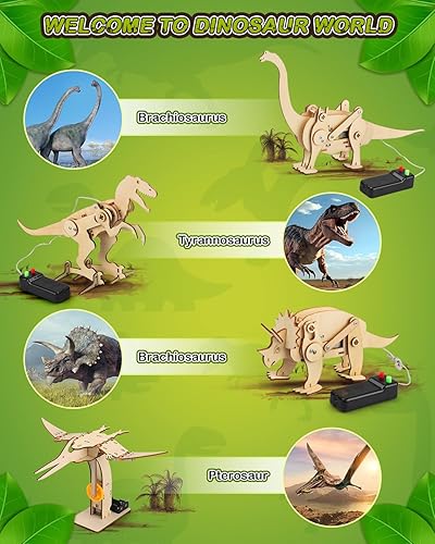 Miniatura 4 de Poraxy Juguetes de dinosaurio, kits STEM 4 en 1 para niños de 8 a 10 años, juguetes para edades de 8 a 13 años, proyectos de construcción de ciencia