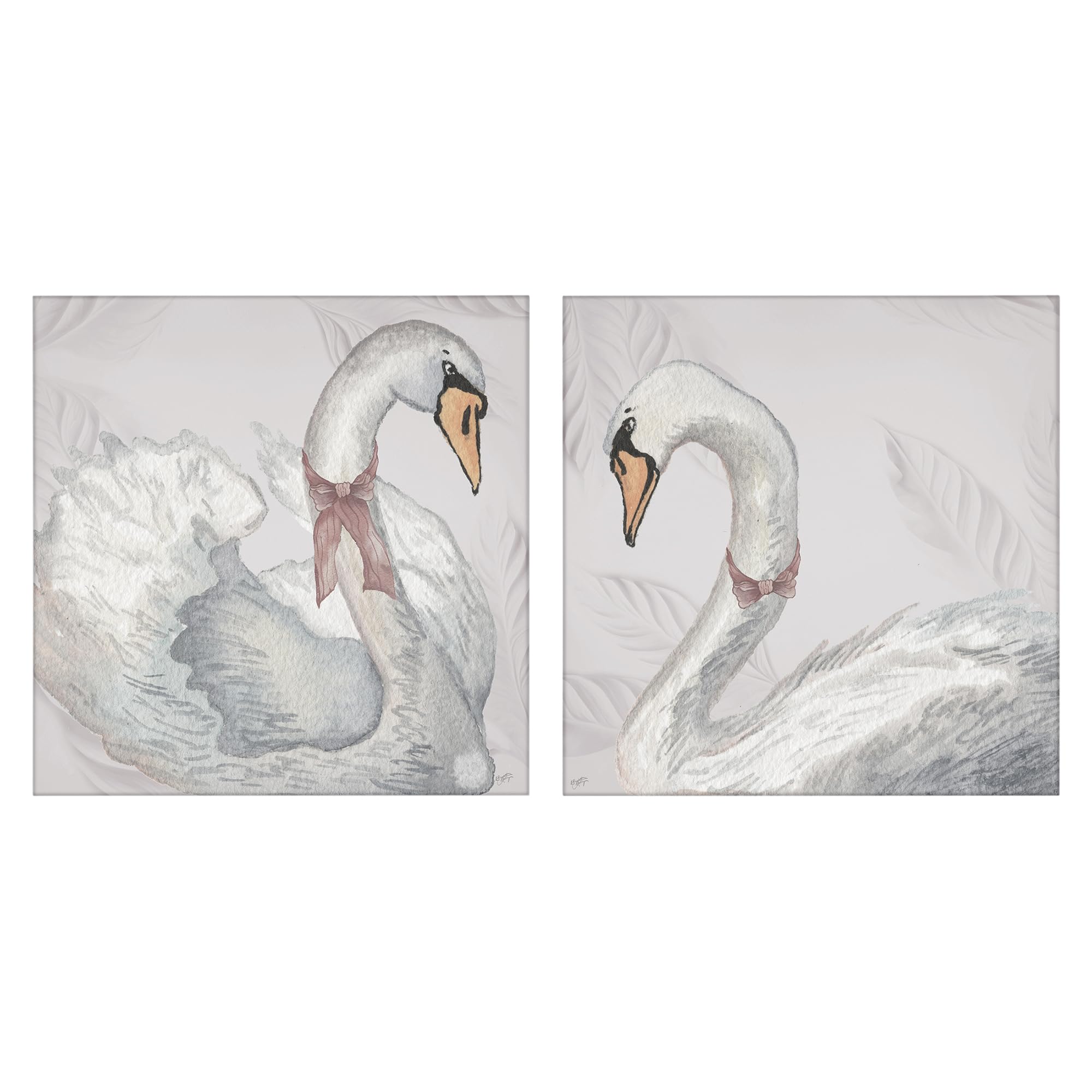 'Classic & Elegant Swans'| 2pc Canvas Art Set 2
