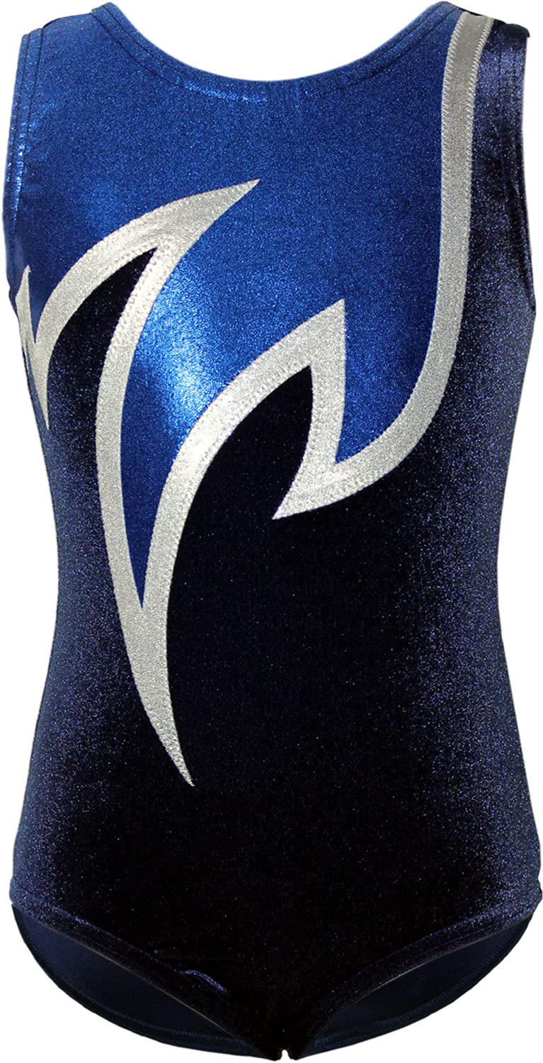 Justaucorps de gymnastique Java stretch Velvet & lycra pailleté - Pour fille - Manches courtes - Maillot de gymnastique - ML111288 - Couleur : bleu/blanc/bleu roi, taille 152