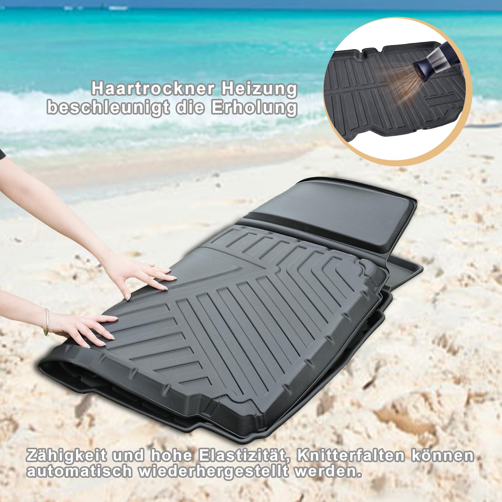 ECOZEN Alfombrilla Maletero 3D para Dacia Sandero 3/Stepway 3 2021-2026 TPE Alfombrilla (Inferior) de Goma para Maletero Impermeable antideslizante Borde Alto Todo Clima Alfombrilla Maletero Sandero 3