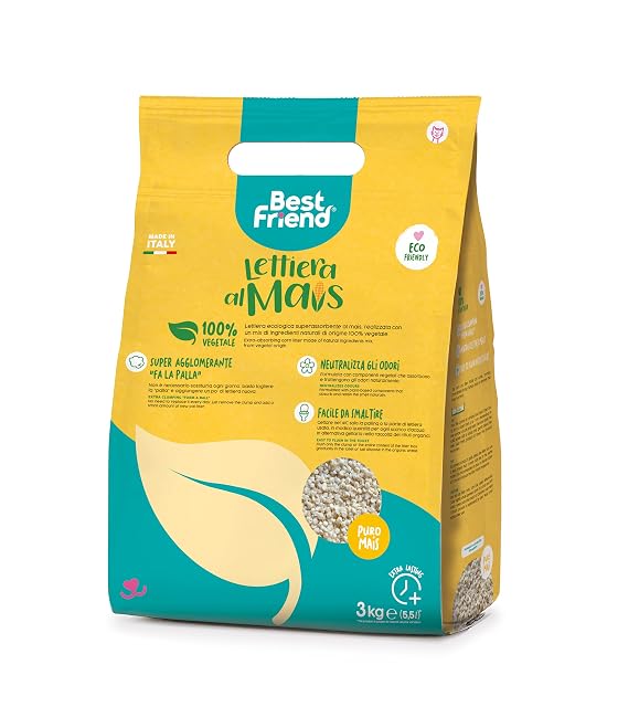 Foto 4 de 6 de Best Friend - Arena Aglomerante para Gatos. Arena de maíz 100% de Origen Vegetal. hasta 30 Días de Uso.…