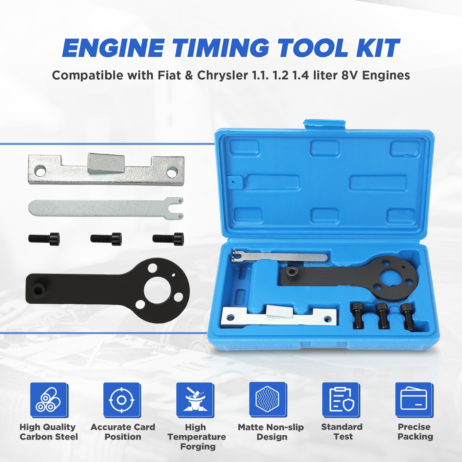 Set di Attrezzi per bloccaggio Cinghia di distribuzione – Strumento di allineamento Albero a camme Compatibile con Fiat 500 Panda Punto 1.1L 1.2L 1.4L 8V e Ford KA