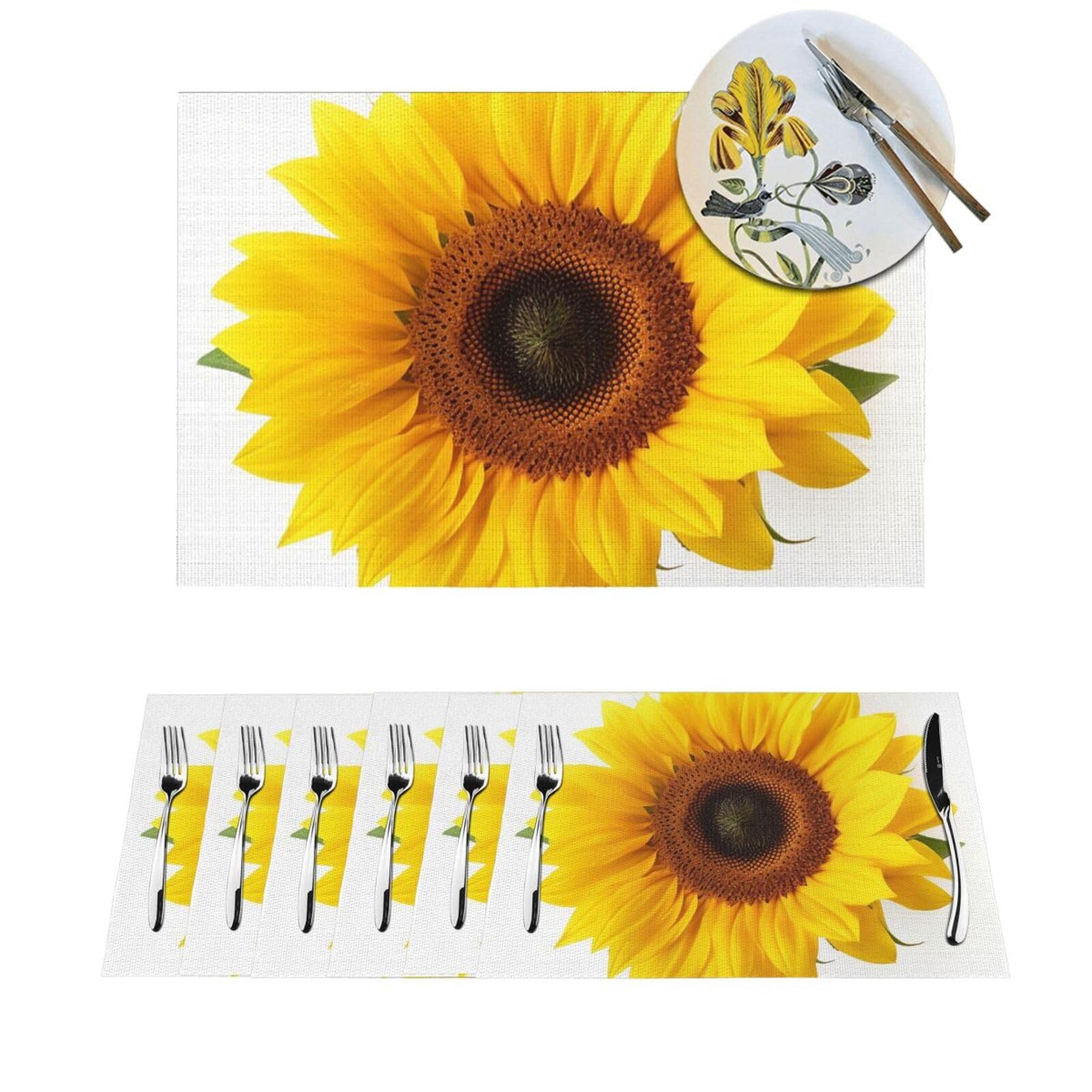 Set de table PVC lot de 6 lavables motif tournesol pour cuisine
