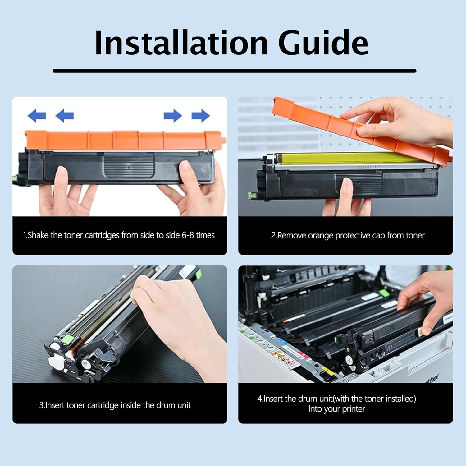 TN229 TN229XL Toner Cartridge Replacement for Brother TN229XL TN229 for MFC-L3780CDW HL-L3280CDW MFC-L3720CDW HL-L3220CDW HL-L3300CDW HL-L3295CDW HL-L8245CDW Printer (BK/C/M/Y High Yield - 4Pack)