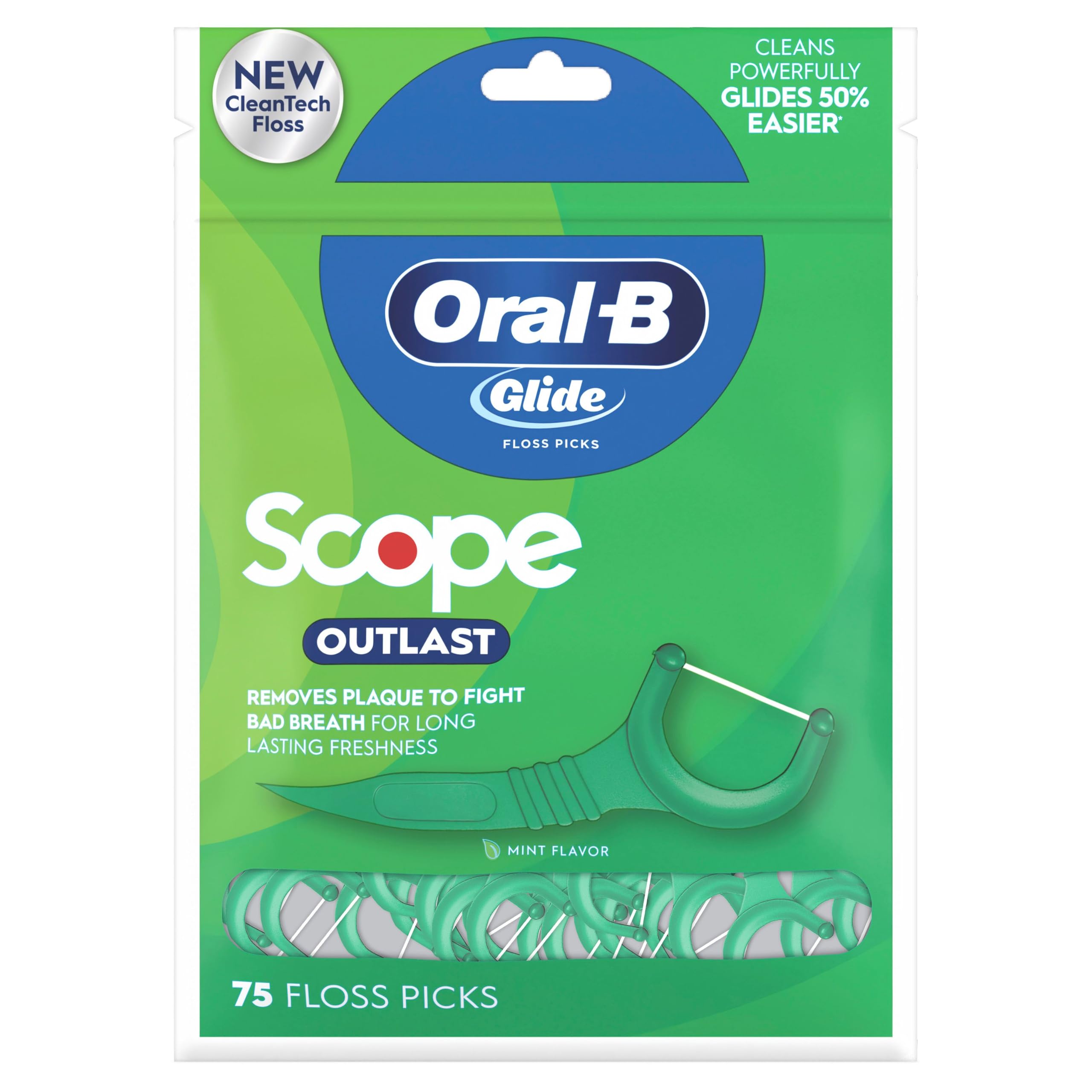 Oral-B Komple Glide Floss Penaları, Scope Outlast, 75 ct