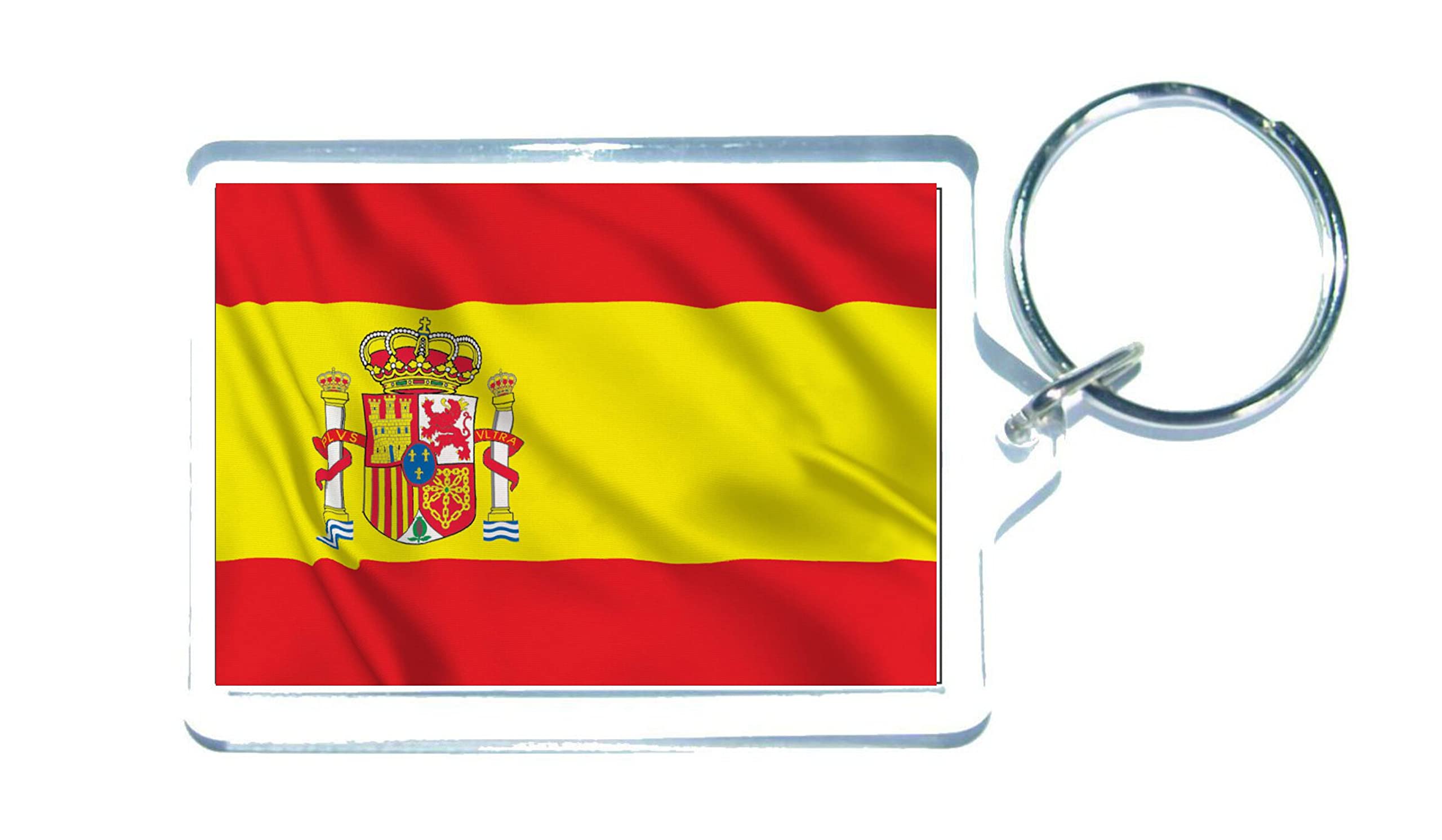 Decalarama Clear Spain Flag Keyring Gift - Cute Spanish Novelty Country Key Fob - Birthday Present - Sadnick Gifts