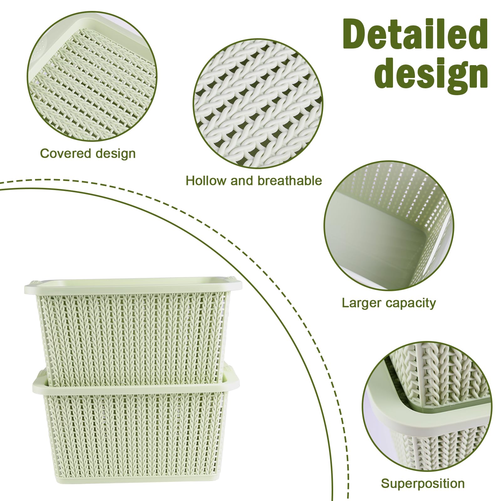 Lot de bacs de rangement empilables en plastique avec couvercles, sans BPA, paniers de rangement pour pommes de terre et oignons pour cuisine, comptoir, plus de paniers de rangement pour