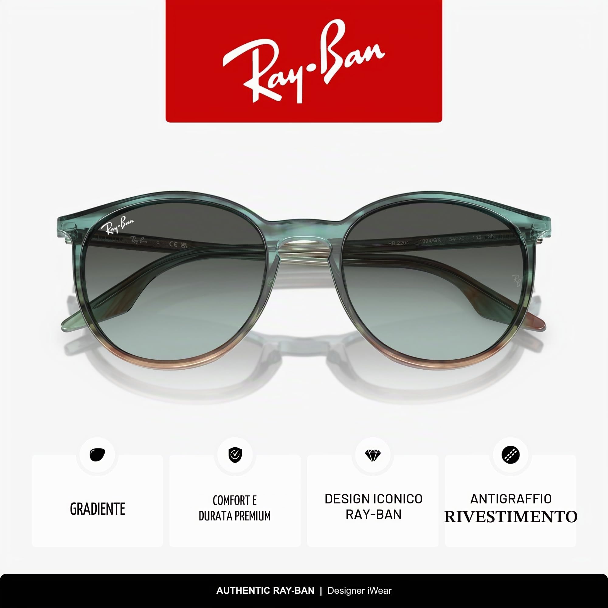 Ray-Ban Occhiali da sole rotondi Rb2204