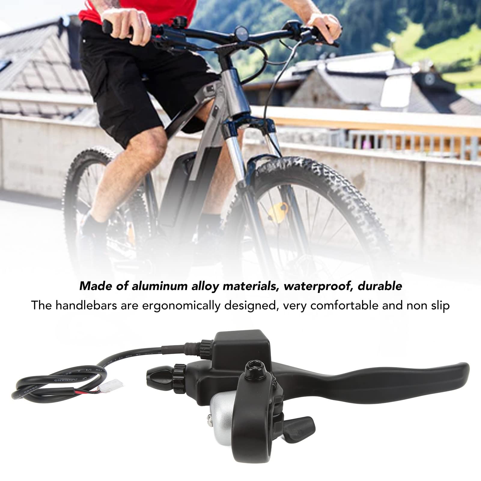 Levigo Leve freno per bicicletta elettrica in lega di alluminio con cavo WP impermeabile a 3 pin Mountain Bike Maniglie freno antiscivolo sinistra destra Accessori per biciclette