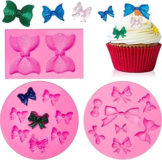 Sponsored Ad - 3 Pieces Mini Bow Silicone Fondant Molds Bowknot Fondant Chocolate Candy Molds Bow Sugar Craft DIY Cake Mol...
