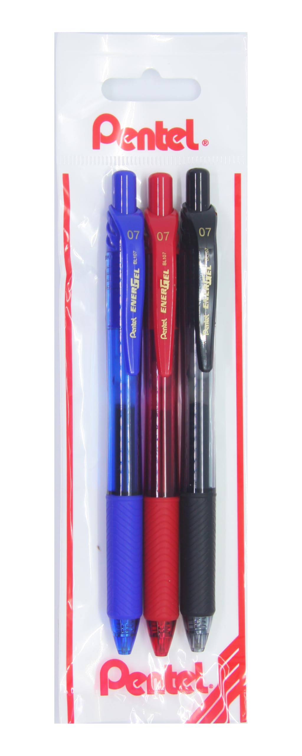 Pentel ENERGEL 0.7 mm Likit Roller Kalem Siyah/Mavi/Kırmızı 3'lü set