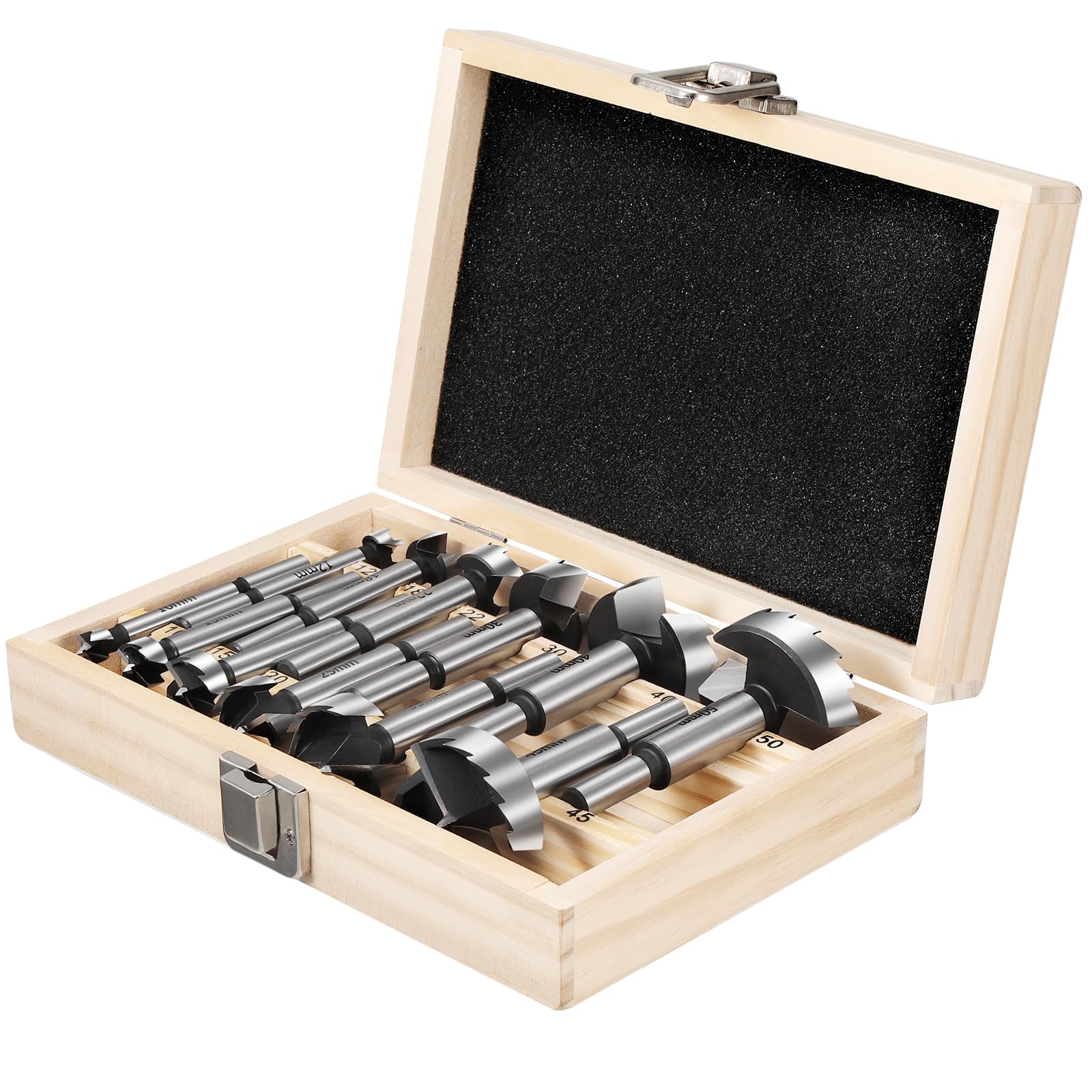 Gueenky 12 PCS Forstner Drill Bit Set, 10-50mm Wood Drill Bit forstner Bits Set including Round Shank