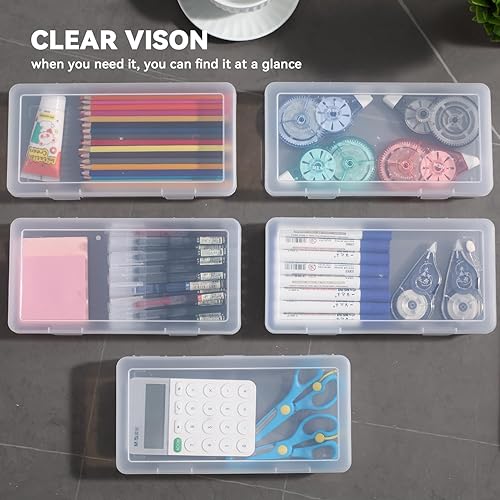 Miniatura 3 de novelinks Paquete de 9 contenedores de plástico transparentes para artes y manualidades, cajas de almacenamiento y organizadores apilables con tapas