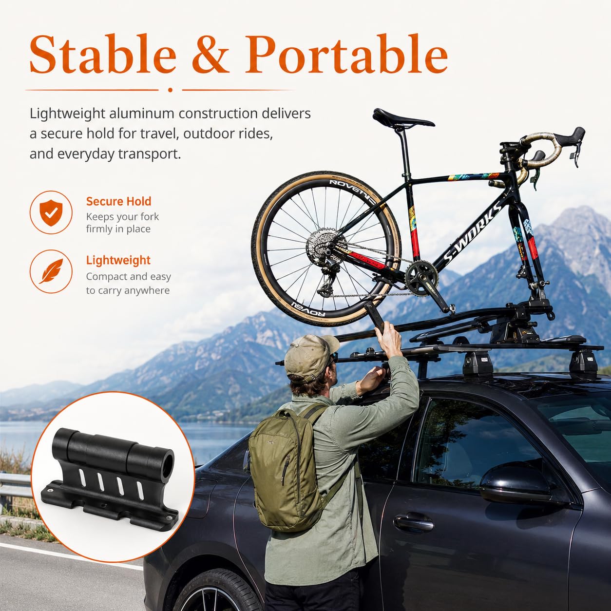 2 Pezzi Supporto per forcella per bicicletta, forcella in lega di alluminio,con sgancio rapido per Forcella Bicicletta per Camion, Portabiciclette, Rimorchio